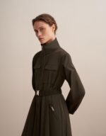 Zippered Technical Sports Dress Khaki