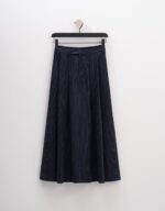 Striped Pleated Skirt Navy Blue - Image 3