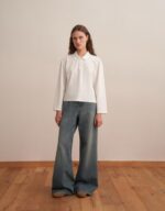 Polo Neck T-shirt Ecru