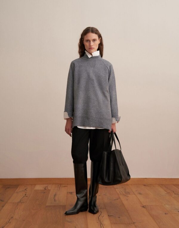 Wool Blend Turtleneck Knit Sweater